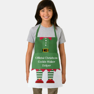 Funny Christmas Cookie Maker Helper Elf Green Red  Schürze