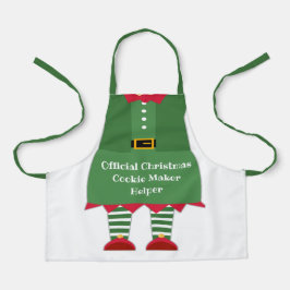 Funny Christmas Cookie Maker Helper Elf Green Red Schürze