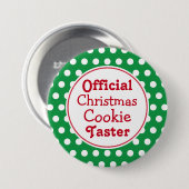 Funny Christmas Cookie Taster Button Button (Vorne & Hinten)