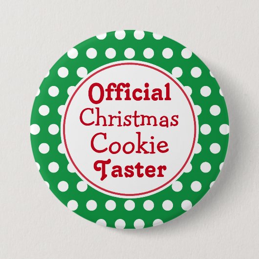 Funny Christmas Cookie Taster Button Button (Vorderseite)