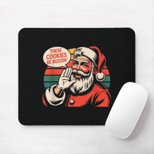 Funny Christmas Cookies Meme Brainrot Santa Claus Mousepad (Mit Mouse)