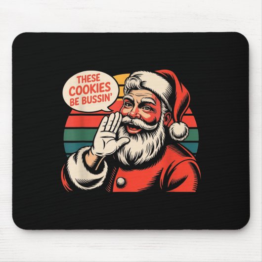 Funny Christmas Cookies Meme Brainrot Santa Claus Mousepad (Vorne)