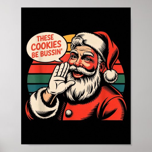 Funny Christmas Cookies Meme Brainrot Santa Claus Poster (Vorne)
