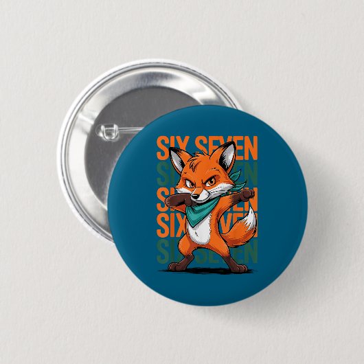 Funny Christmas Cool Fox Dabbing Xmas Dab Six Seve Button (Vorne & Hinten)