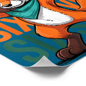 Funny Christmas Cool Fox Dabbing Xmas Dab Six Seve Poster (Ecke)