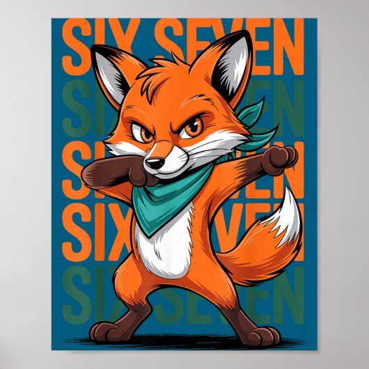 Funny Christmas Cool Fox Dabbing Xmas Dab Six Seve Poster (Vorne)