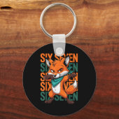 Funny Christmas Cool Fox Dabbing Xmas Dab Six Seve Schlüsselanhänger (Vorderseite)