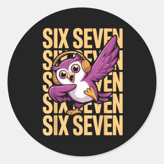 Funny Christmas Cool Owl Dabbing Xmas Dab Six Seve Runder Aufkleber (Vorderseite)