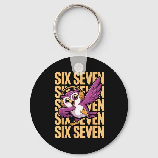 Funny Christmas Cool Owl Dabbing Xmas Dab Six Seve Schlüsselanhänger (Vorderseite)