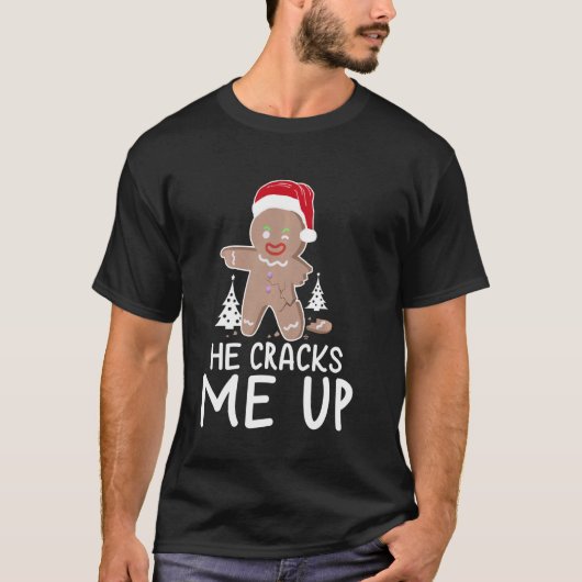 Funny Christmas Couple Pajama Er bricht mich auf u T-Shirt (Vorderseite)