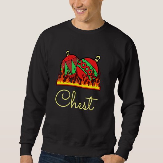 Funny Christmas Couples T-Shirts Brust Nuts Rösten (Vorderseite)