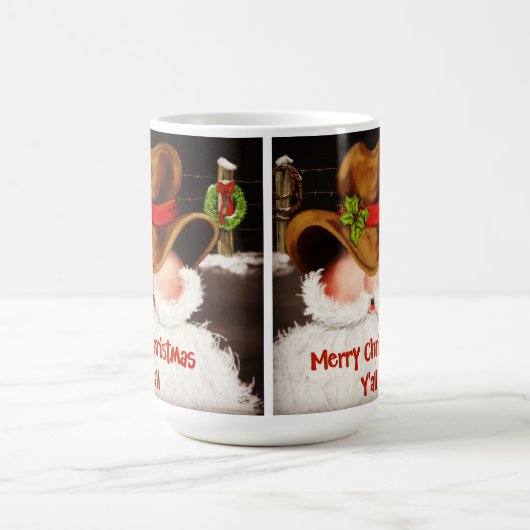 Funny Christmas Cowboy Santa Kaffeetasse (Mittel)
