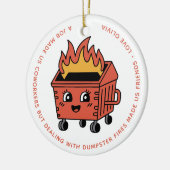 Funny Christmas Coworker Dumpster Fire Keramik Ornament (Links)