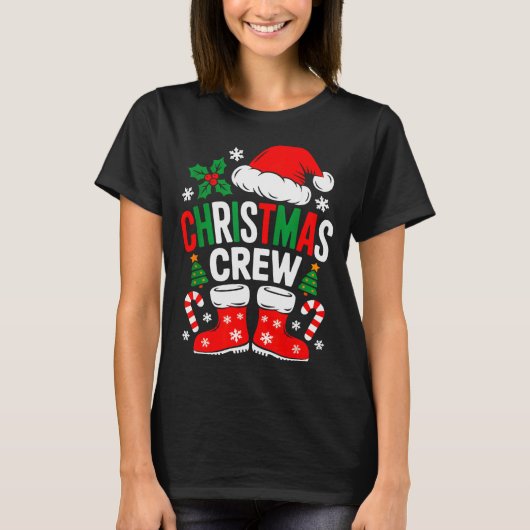 Funny Christmas Crew Xmas Squad Santa Family Pajam T-Shirt (Vorderseite)