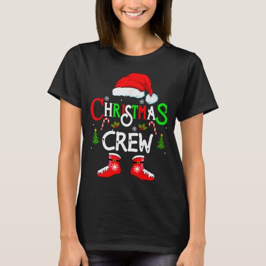 Funny Christmas Crew Xmas Squad Santa Family Pajam T-Shirt (Vorderseite)