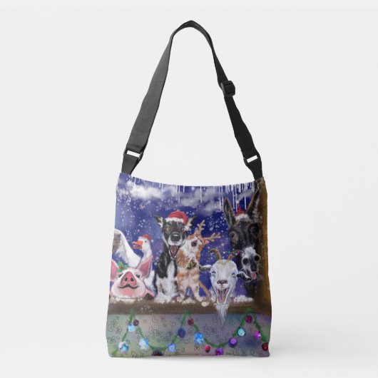 Funny Christmas Crossbody Bag Tragetaschen Mit Langen Trägern (Vorderseite)