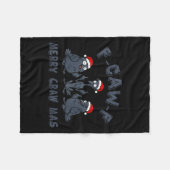 Funny Christmas Crow Graphic – F-caw-f Merry Craw Fleecedecke (Vorderseite (Horizontal))