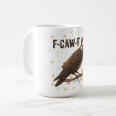 Funny Christmas Crow Raven F-CAW- F Kaffeetasse (Vorderseite Links)