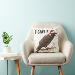 Funny Christmas Crow Raven F-CAW- F Kissen