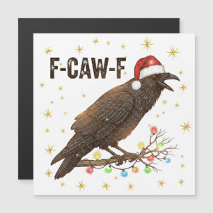 Funny Christmas Crow Raven F-CAW- F Magnetkarte