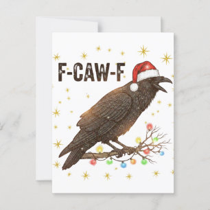 Funny Christmas Crow Raven F-CAW- F Postkarte