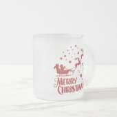 Funny Christmas Cup mit fröhlicher Weihnachtsmeldu Mattglastasse (VorderseiteRechts)