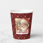 Funny Christmas Cups with Santa Claus and Rudolph Pappbecher (Rückseite)