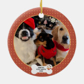 Funny Christmas Custom Pet Foto Keramik Ornament (Hinten)
