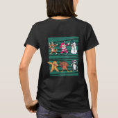 Funny Christmas Dabbing Animals Line Tanzen T-Shirt (Rückseite)