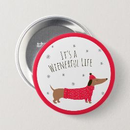 Funny Christmas Dackel Button