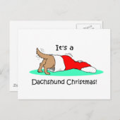 Funny Christmas Dackel Feiertagspostkarte (Vorne/Hinten)