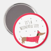 Funny Christmas Dackel Magnet (Vorderseite/Rückseite)