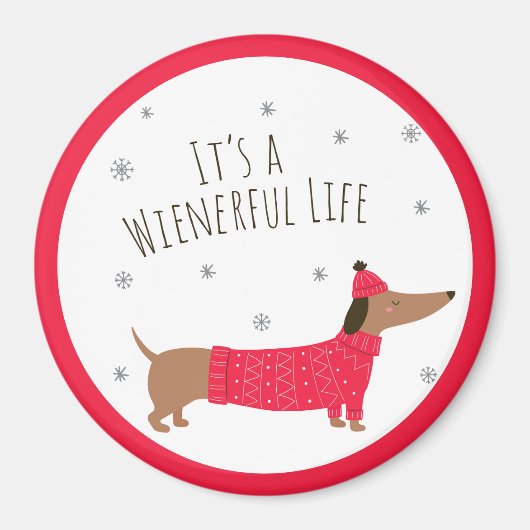Funny Christmas Dackel Magnet (Vorne)