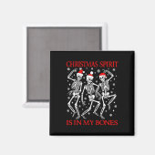 Funny Christmas Dancing Skeletts Weihnachtsgeist Magnet (Vorderseite/Rückseite)