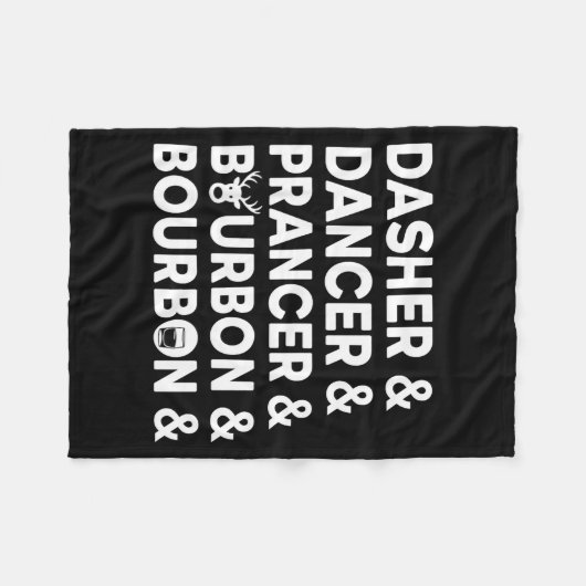 Funny Christmas Dasher Dancer Prancer & Bourbo Fleecedecke (Vorderseite (Horizontal))