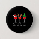 Funny Christmas Dasher Dancer Prancer Vixen Whiske Button (Vorderseite)