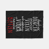 Funny Christmas Dasher Dancer Prancer Vixen Whiske Fleecedecke (Vorderseite (Horizontal))