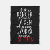 Funny Christmas Dasher Dancer Prancer Vixen Whiske Fleecedecke (Vorderseite)