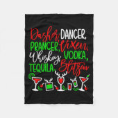 Funny Christmas Dasher Dancer Prancer Vixen Whiske Fleecedecke (Vorderseite)