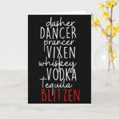 Funny Christmas Dasher Dancer Prancer Vixen Whiske Karte (Gelbe Blume)