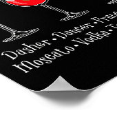 Funny Christmas Dasher Dancer Prancer Vixen Whiske Poster (Ecke)