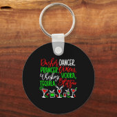 Funny Christmas Dasher Dancer Prancer Vixen Whiske Schlüsselanhänger (Vorderseite)