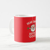 Funny Christmas “Dear Santa Define Good” – CuteMug Kaffeetasse (Vorderseite Links)