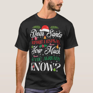 Funny Christmas Dear Santa How Much Do You Know T-Shirt