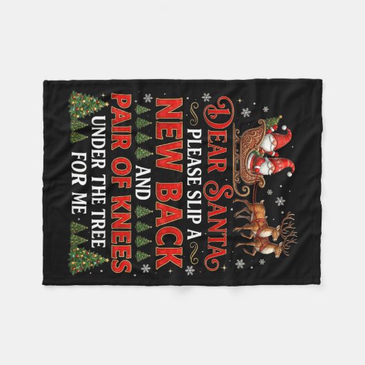 Funny Christmas Dear Santa Please Slip A New Back  Fleecedecke (Vorderseite (Horizontal))