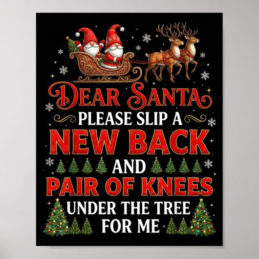 Funny Christmas Dear Santa Please Slip A New Back Poster (Vorne)