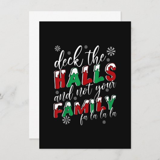 Funny Christmas Deck The Halls And Not Your Family Einladung (Vorne/Hinten)