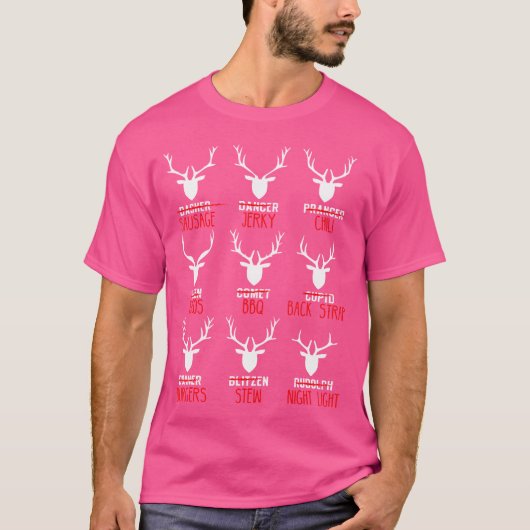 Funny Christmas Deer Hunters All Of Santa'S Reinde T-Shirt (Vorderseite)