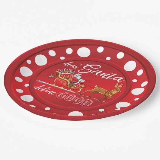 Funny Christmas Design Plate Pappteller (Schrägansicht)