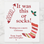 Funny Christmas Dies oder Socken Weinetikett (Einzelnes Label)
